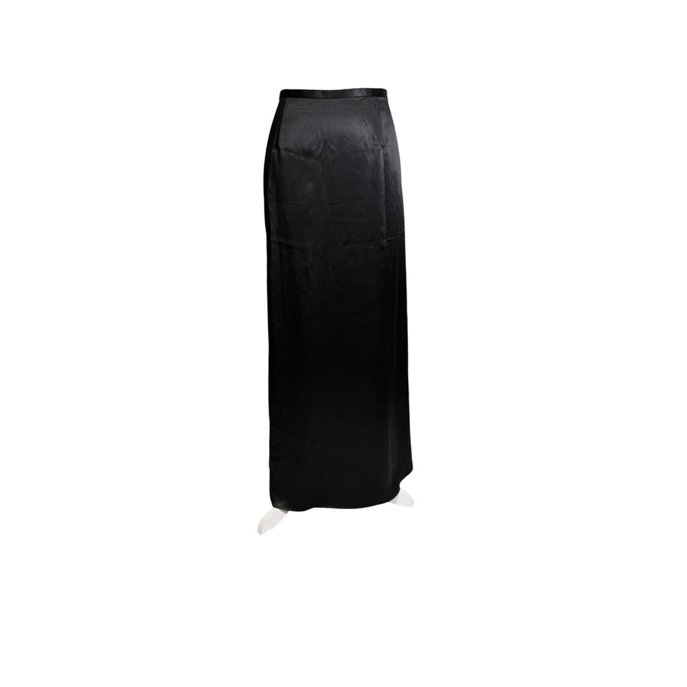 Tyler Boe Black Satin Maxi Skirt Size 12 Elegant Minimalist Slip Skirt Formal